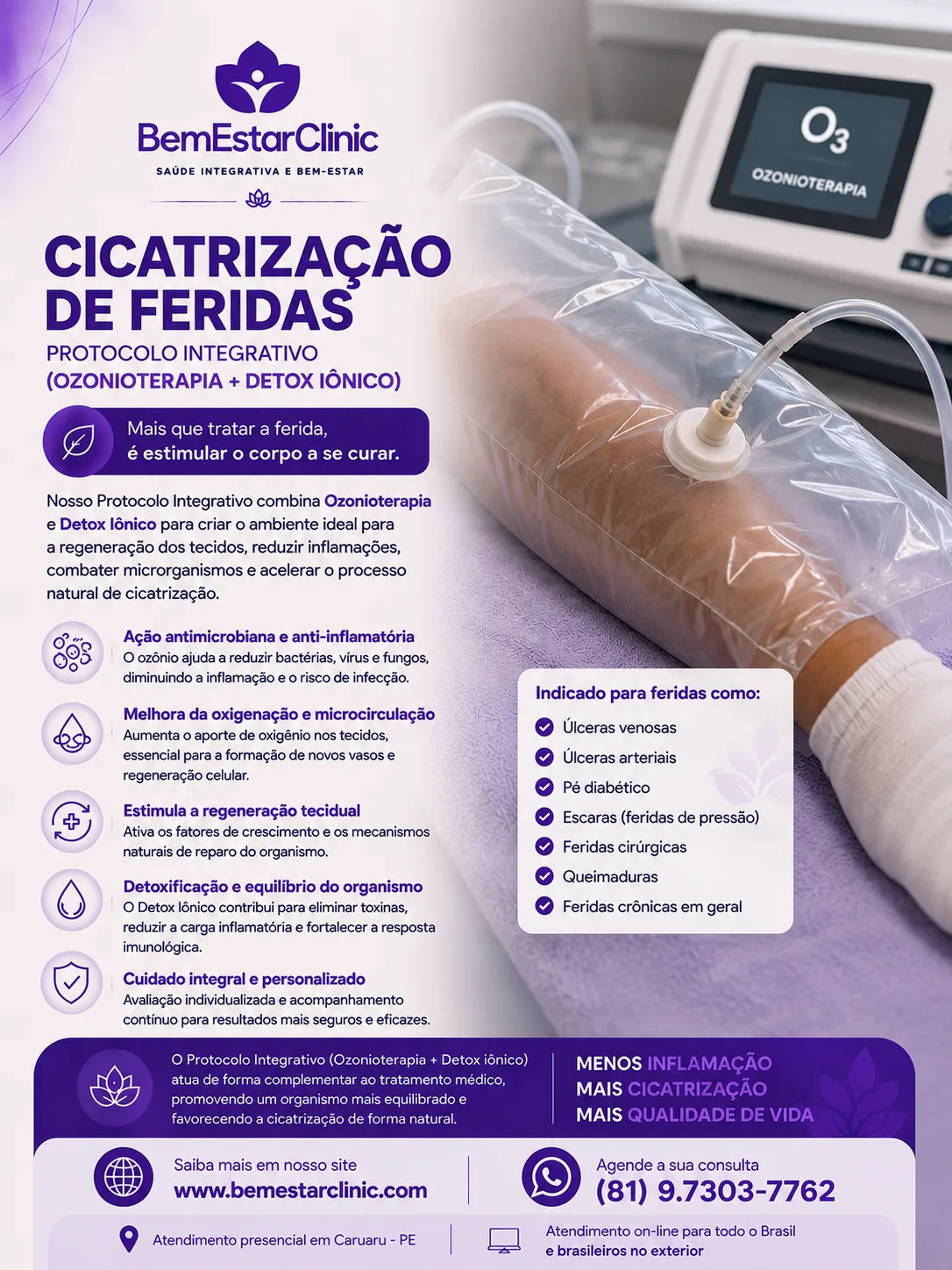 Cicatrização de Feridas — BemEstarClinic, Caruaru-PE