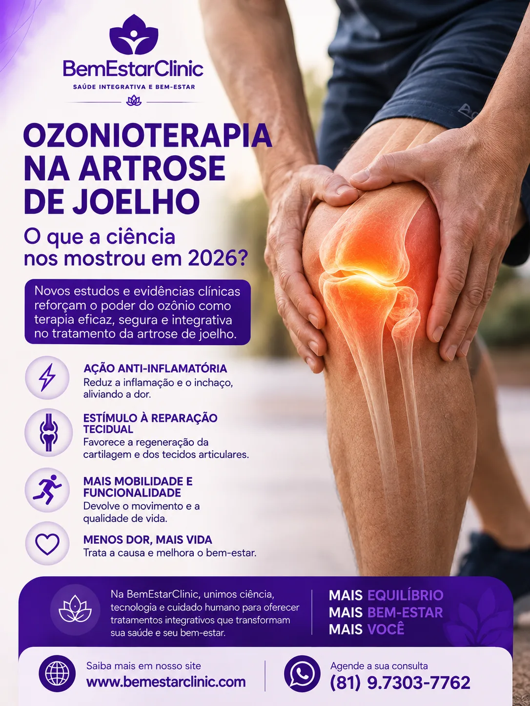 Ozonioterapia e artrose de joelho — BemEstarClinic, Caruaru-PE
