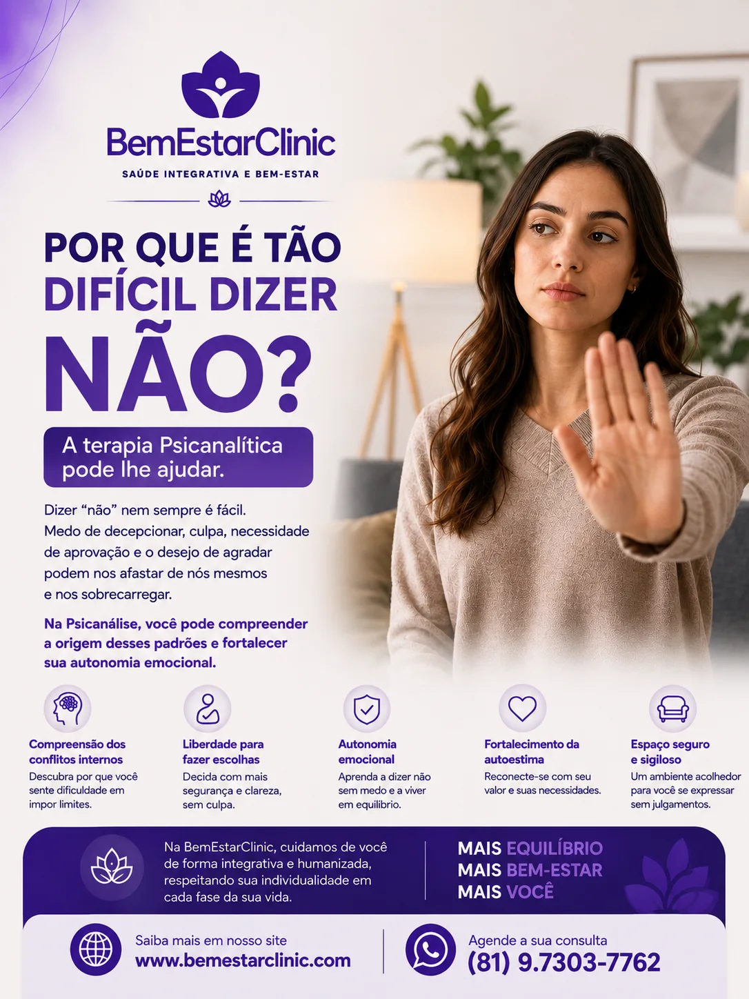Dizer Não é tão difícil. — BemEstarClinic, Caruaru-PE
